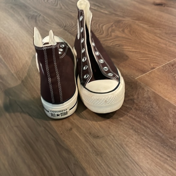 Brown Platform converse worn twice no shoe laces - Picture 2 of 4